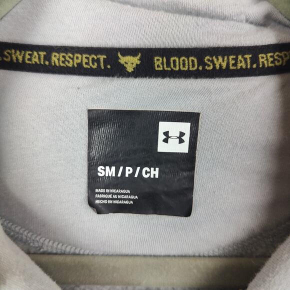 Under Armour Project Rock Hoodie Sweatshirt Men Small Gray Full Zip Veterans Day - Picture 6 of 9
